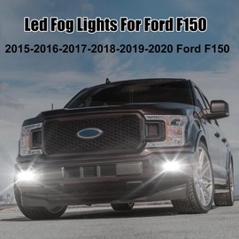 Daikokuya LED Fog Lights For 2015 2016 2017 2018 2019 2020 Ford F-150 Bumper Driving Fog Lamps Set Assembly Kit 1 Pair (Clear Lens)