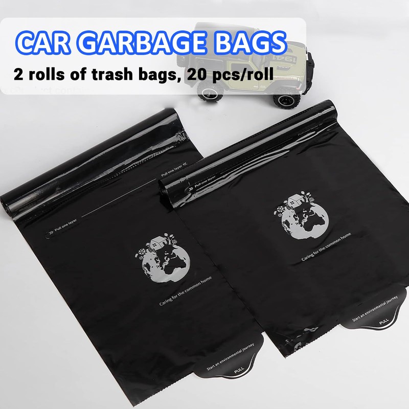 Car Trash Bag,2 Rolls of Garbage Bags (40 Garbage Bags