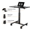 CROWNFURN Mobile Small Standing Rolling Desk Adjustable Height, Portable Laptop