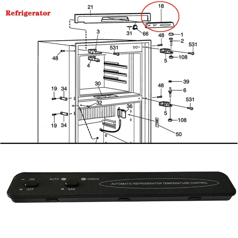 Unbranded For Dometic Refrigerator 2-Way Eyebrow Control Board - 2932771021