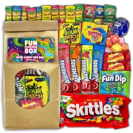 Sour Candy Mixed Bag (35 Count) Variety Pack for Birthdays, Thank You, Thinking of You, Party Favors, Individually Wrapped Candy