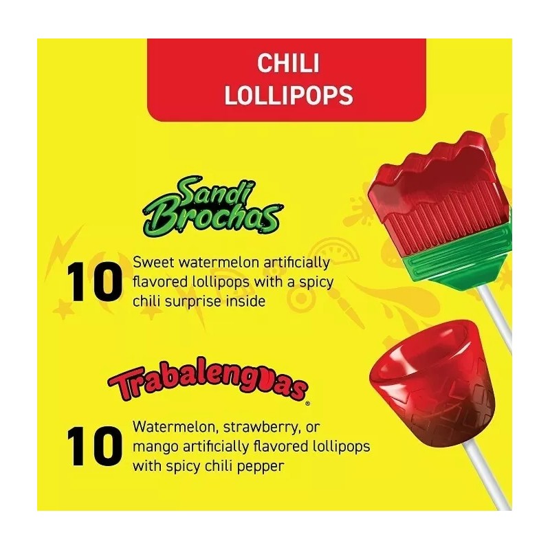 Vero Paletas Vero Mix Banda Fuego Lollipops total 40 Pieces
