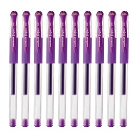 Uni-Ball Signo Snap Cap Gel Ink Ballpoint Pen, 0.38mm Extra Fine Point, Violet Ink, Y.UM151A.12, Pack of 10
