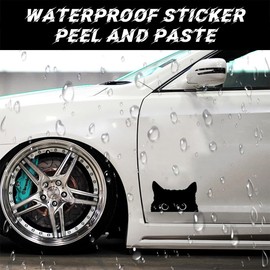 OQKAHIV Cat Car Stickers, Set of 2 Cute Cat Scratches: Car and Wall Stickers - Cute Decoration for Car Window Door etc. Funny and Cute Patterns for Outdoor Use