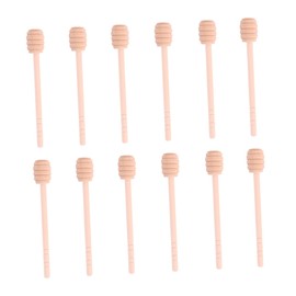 Ciieeo 12pcs Honey Stirring Stick Wood Honey Dipper Stick Rod for Kitchen Creamy Foods