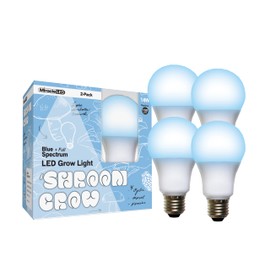 Miracle LED Shroom Grow Indoor LED Grow Bulbs for Oyster, Shiitake, Lions Mane Mushrooms ect. with Absolute Daylight+ Blue Spectrum Replace 150W LED Grow Bulbs (4-Pack)