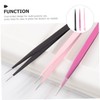 Baluue 3pcs Multi-purpose Nail Tweezers Dual-ended Precision Tweezers for Nail