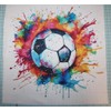 Fabric Panel 14"x14" Colorful Soccer Ball 100% Cotton Quilting Panel