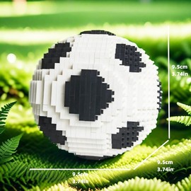 STEM Projects for Kids Ages 8-12,850pcs Basketball Building Blocks Set,Football Building Blocks Set,Gifts for 8-14 Year Old Teen Boys GirlsDecorations Gift (White & Black Football)