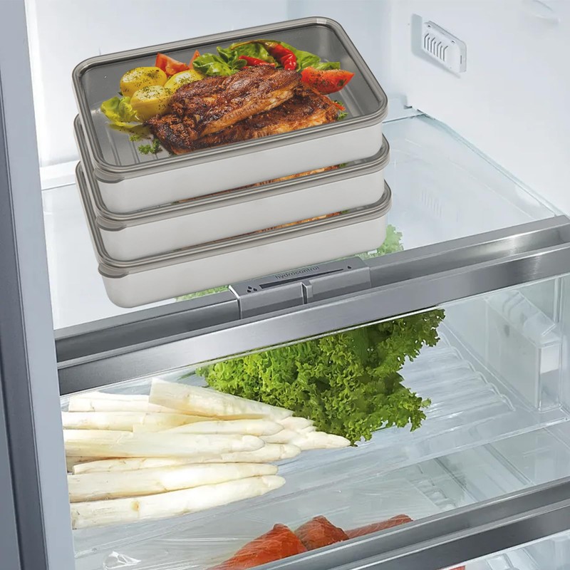 Mochiglory 900ML 3-Piece Set Stackable Stainless Steel Food Storage Containers