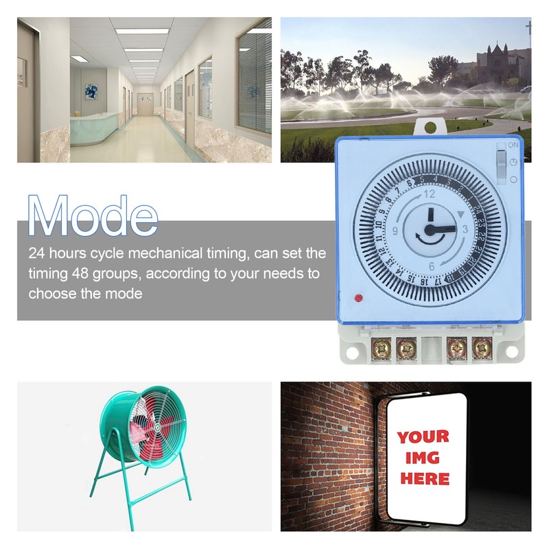 24 Hour Mechanical Time Switch Automatic Power Off Quick Connect