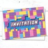 20 x Girls Toy Block Kids Birthday Invitations - A6