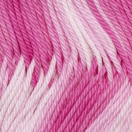 Cottonify Ne 6/4 Pack of 2 100% Combed Cotton Mercerized Crochet and Knitting Yarn| Medium Weight | Gassed & Mercerized Soft Yarn – 186 Yd 100 Grams per Ball | (2, Pink Variegated 1201)