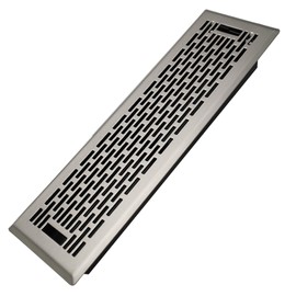 Howeall 4x14 Inches Heavy Duty Walkable Floor Register - Easy Adjust Air Supply Lever Decorative Floor Vent Covers, Boston Design Vent Covers for Home - Satin Nickel