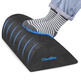 CloudBliss Foot Rest for Under Desk at Work,Office Desk Accessories with Soft Foam and Washable Removable Cover, Foot Stool for Office, Car, Home to Foot Support and Relax Ankles, Gray