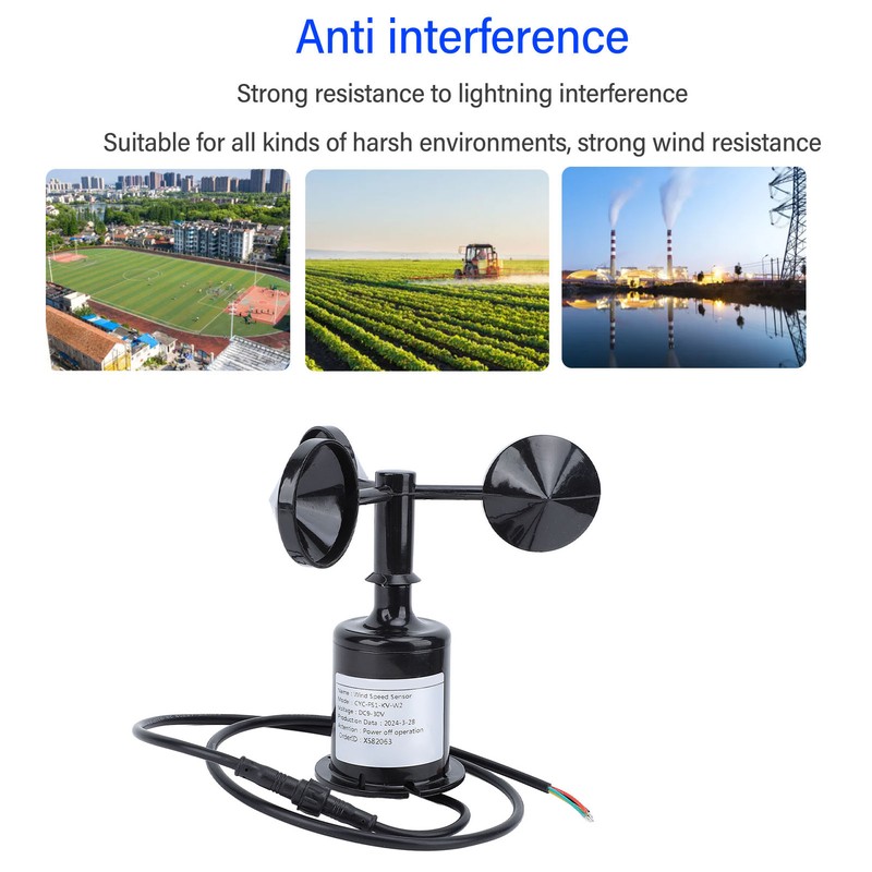 Wind Speed Sensor Professional High Accuracy 3 Cups Wind Speed
