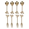 8Pcs Branch Design Coffee Spoon Stainless Steel Fruit Fork Dessert
