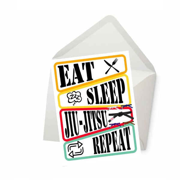 PICTURE THIS PRINTS Eat Sleep Jiu Jitsu Repeat Funny Brazilian