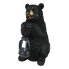 Rustic Garden Cute Black Bear Holding Solar Lantern Path Light