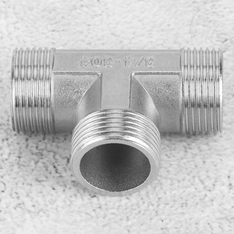 3/4 Stainless Steel Tee Fitting - 3-Way Pipe Connector -
