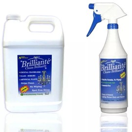 Brilliante Crystal Chandelier Cleaner Spray Bottle + 1 Gallon Refill Bottle