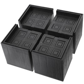 DOITOOL 4Pcs Square Rubber Furniture Risers - 3 Inch Height Lift Pads for Bed, Sofa, Table, Chair, Cabinet, and Refrigerator Legs - Anti-Slip and Floor-Safe Design