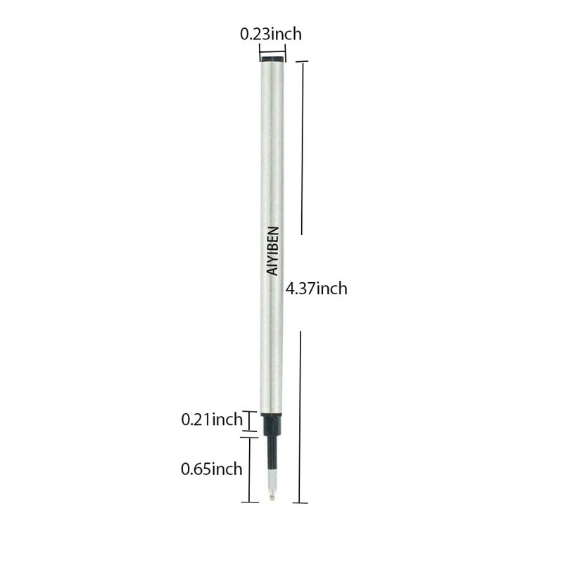 4.37 inch Rollerball Pen Refills, Roller Ball Fine Point 0.5mm,