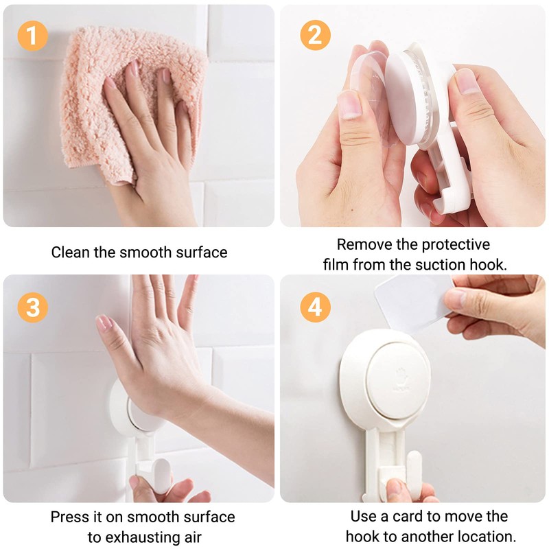Marchpower Suction Hooks, Powerful Vacuum Suction Cup Hooks-Reusable SuperLock Utility