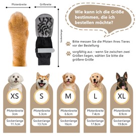 Watproofit Dog Socks 2 Pairs Non-Slip Dog Socks with Adjustable Straps, Dog Shoes for Hard Floors and Paw Protection, Double-Sided, for Indoor Use (XS)