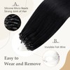 Easyouth Real Hair Extensions Micro Ring Black Real Hair Micro