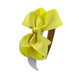 Funny Girl Designs Satin Arch Boutique Bow Headband for Toddlers and Girls From (Yellow)