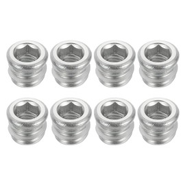 sourcing map 8Pcs Threaded Inserts Nuts, M6x10mm Hex Socket Drive Nut Inserts for Wood - 304 Stainless Steel Screws Furniture Screw in Nuts Bolt Fastener Connector Wood