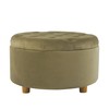 HomePop Home Decor | Button Tufted Velvet Round Storage Ottoman