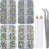 QOGIR 10000 Pieces 5 Mixed Size Clear AB Hotfix Rhinestones