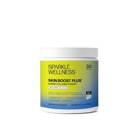 Sparkle Wellness Marine Skin Boost Plus (Sin sabor) [30 porciones]  Suplemento de colágeno en polvo con péptidos de colágeno hidrolizado bioactivo... 