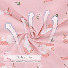 WYTbaby Baby Sleeping Bag with Feet, 0.5 Togs, 100% Cotton Sleeping Bag with Legs, Sleeveless, Small Children's Summer Sleeping Bag with Feet, Boys and Girls, 90 cm / Baby Height 90-100 cm, Pink Pony