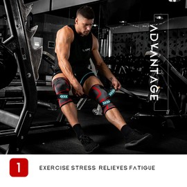 Rodillera con correa ajustable, rodillera profesional para hombres y mujeres, rodillera antideslizante para protección articular, deportes, correr, baloncesto, alivio de la artritis (rojo XL)