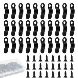 Bonsicoky 100 Pack Metal Picture Frames Turn Button Fasteners with 100 Pieces Screws - Black Frame Picture Hardware Backing Clips for Hanging Pictures, Photos