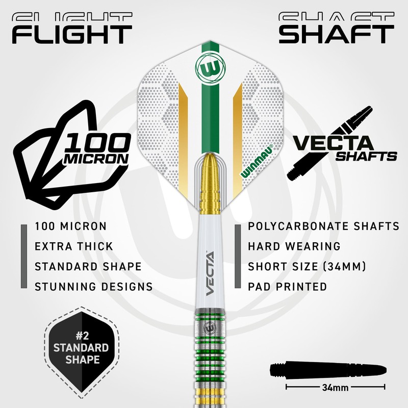 WINMAU Darts Xenon 23g 90% Professional Tungsten Steel Tip Darts