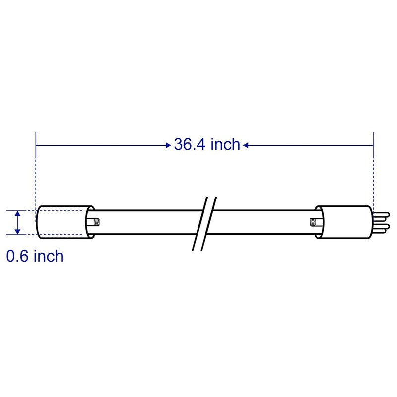 HQUA-OWS-12L 40W Germicidal UV Tube, 2 Pack