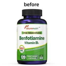 Naturenutri 2 Packs High Potency Benfotiamine 500mg|Vitamin B1 for Nervous System&Metabol