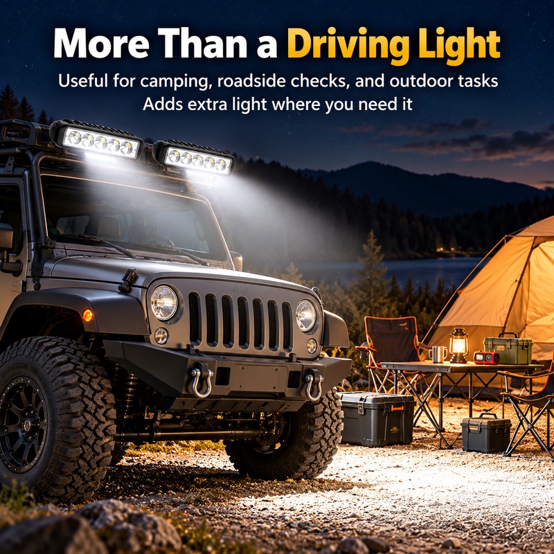18W LED Work Lights for Road Lighting – 2-Piece 12V