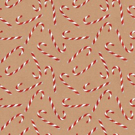 JILLSON & ROBERTS Bulk Wrapping Paper, Glitter Candy Canes, 1/4 Ream 208 feet x 24 inches
