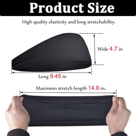 Sports Headbands for Men and Women (5 Pack), Moisture Wicking Workout Headband for Running, Cross Training, Yoga and Bike