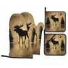 LONSANT Rustic Elk Moose Deer Forest Pine Tree Moon Design