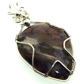 Tiffany Stone Gemstone Sterling Silver Wire Wrapped Pendant