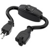 Heavy Duty On/Off Switch Extension Cord 12-AWG 15A Household Plug
