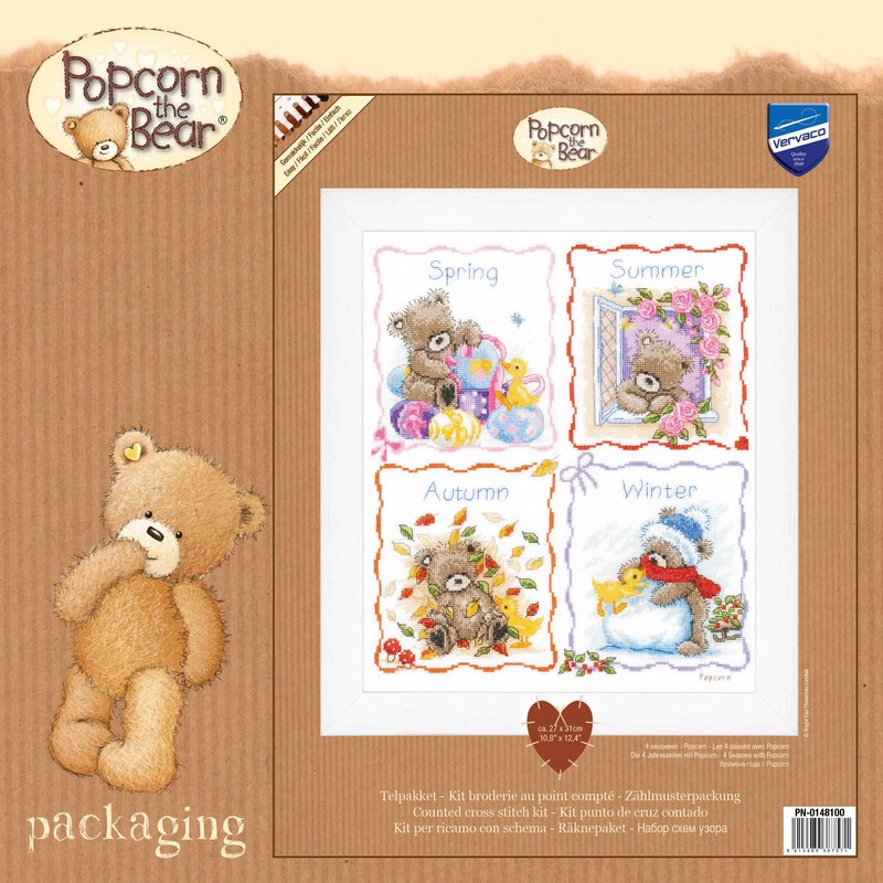 Vervaco Four Seasons with Popcorn Counted Cross Stitch, Multi-Colour