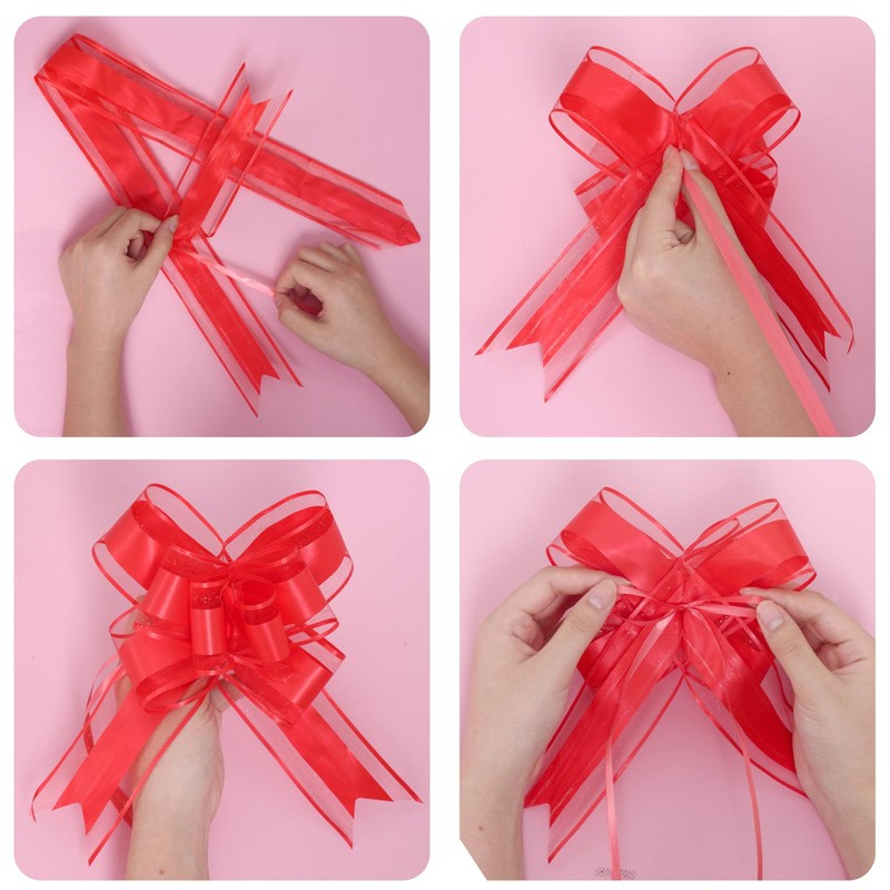 Lystaii 10 PCS Large Pull Bows Wrapping Ribbon Pull Bows