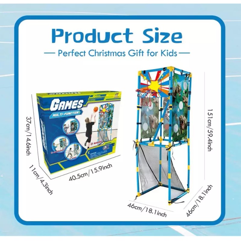 Ealingmoon 4 in 1 Basketball Hoop Arcade Game BABYSIT Basketball